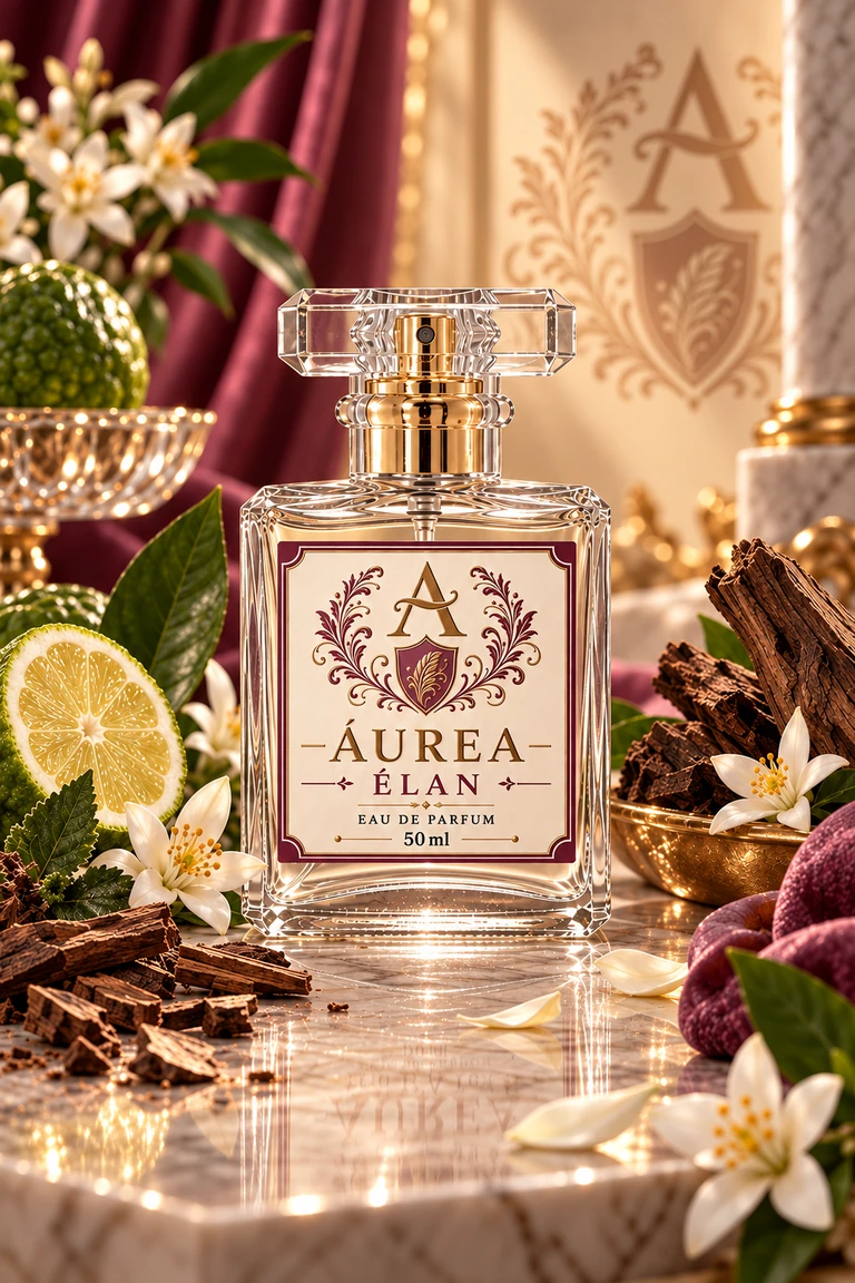 Frasco do perfume Áurea Élan