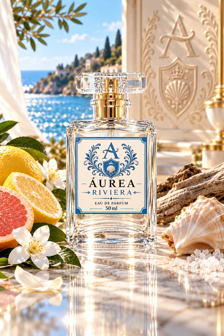 Frasco do perfume Áurea Riviera