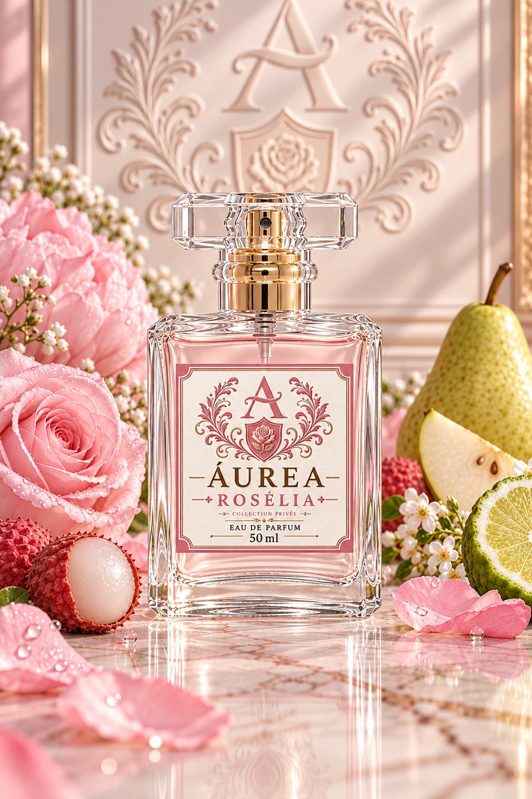 Frasco do perfume Áurea Rosélia