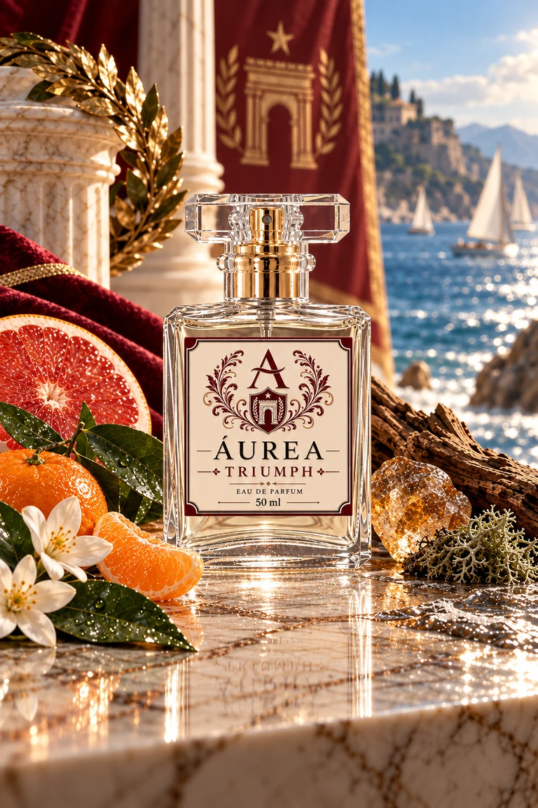 Frasco do perfume Áurea Triumph